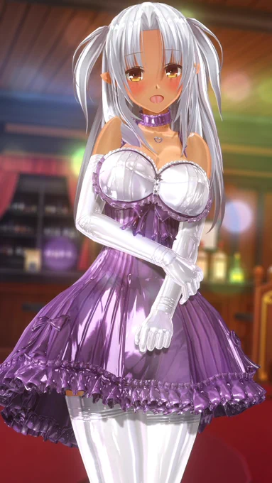 光沢ドレスな褐色エルフちゃん#COM3D2 #CM3D2 
