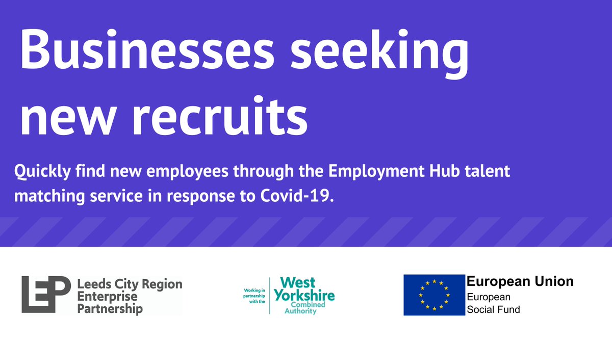 Do you need to recruit quickly to keep up with the demands of Covid-19? Tell us your recruitment needs and we'll find and introduce you to candidates suitable for the role. Access free impartial support at the-lep.com/employment-hub #BusinessSupport #Covid19 #Recruitmen
