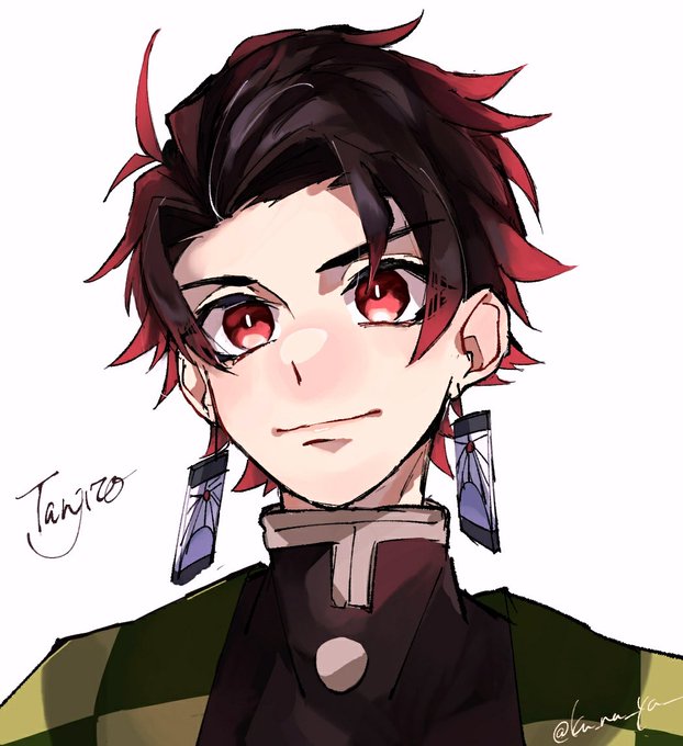 菜っぱさんがTwitterに投稿した竈門炭治郎(鬼滅の刃)のイラスト。