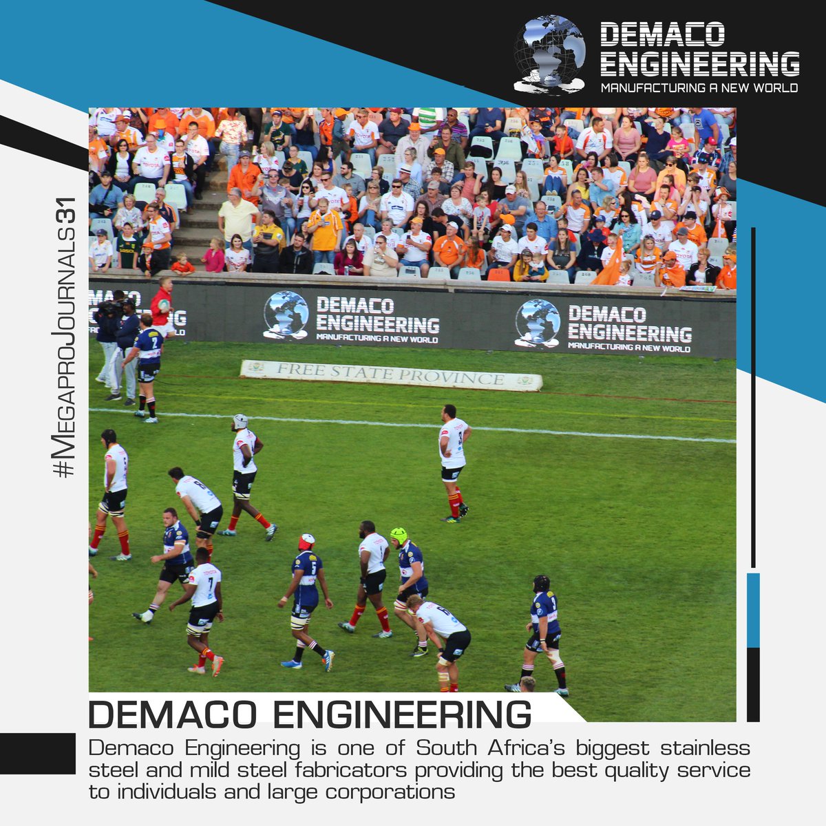 DAY31 | #MegaproJournals31

As supporters to <a href="/LionsRugbyCo/">Lions</a> , <a href="/DemacoEngineer1/">Demaco Engineering</a> took the opportunity to display their brand at the nail-biting #CurrieCupFinal2019 between #CHEvLIO in loving memory of their founder Dries Marx. We send #DemacoEngineering our best wishes at this time