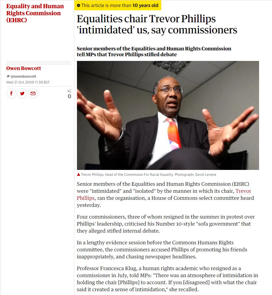 For at least a decade everyone has known that Trevor Phillips is an ill-respected headline chasing yes man. He is stomached by establishment figures because for attention and (I suspect) remuneration they know he will say what they want to hear - especially on racism.