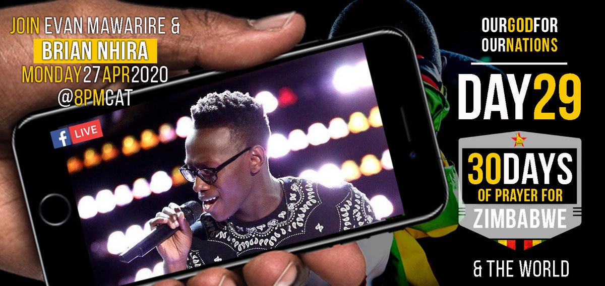 PastorEvanLive's tweet photo. Our FBLive prayer platform is excited to host the immensely gifted internationally acclaimed singer and passionate worship leader @BrianNhira. Join us on Day 29 as we continue to stand in the gap for the nations. #OurGod4OurNations https://t.co/fHYHSzwaVo