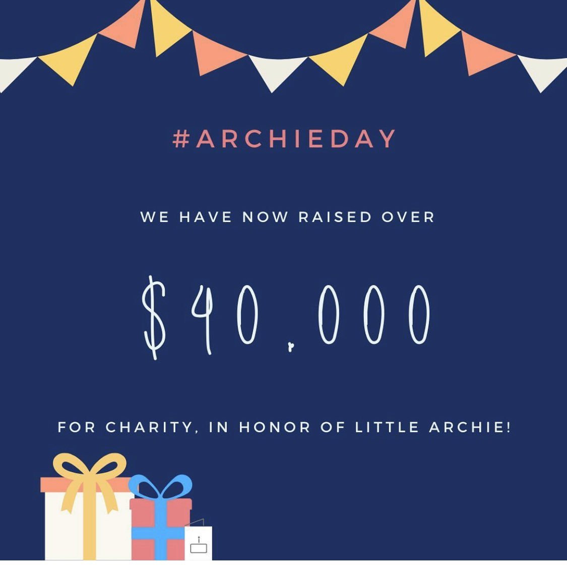  LET’S KEEP GOING!Please donate to support charities associated with  #ArchieDay or you local org to help kids and families through  #Covid_19   #Stayhome    @Nourishnp  @ChildrensAidNYC  @BGCCAN   @WellChild  @ProjAngelFood  @felixprojectuk  #HubbcommunityKitchen