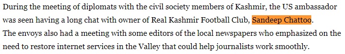 In fact he has been regularly part of post-370 conferences organised by the govt for businessmen and politicians. In January, he was among the attendees who met envoys from 16 countries.  http://risingkashmir.com/news/envoys-from-16-nations-visit-kashmir-assess-ground-situation