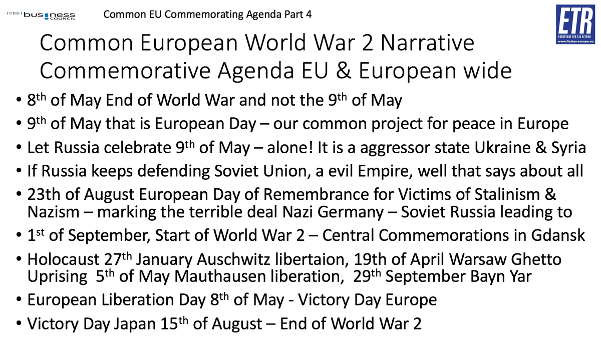 GunterFehlinger's tweet photo. #ETR calls for a Common European Narrative - a united EU wide agenda for Celebration and Commemoration Agenda for all Europe. #EuropeanNarrative for commemorating World War 2 - and not on the 9th of May - the is the European Day to celebrate peace and unity and the lesson of WW2 https://t.co/HEFiv8VNKV