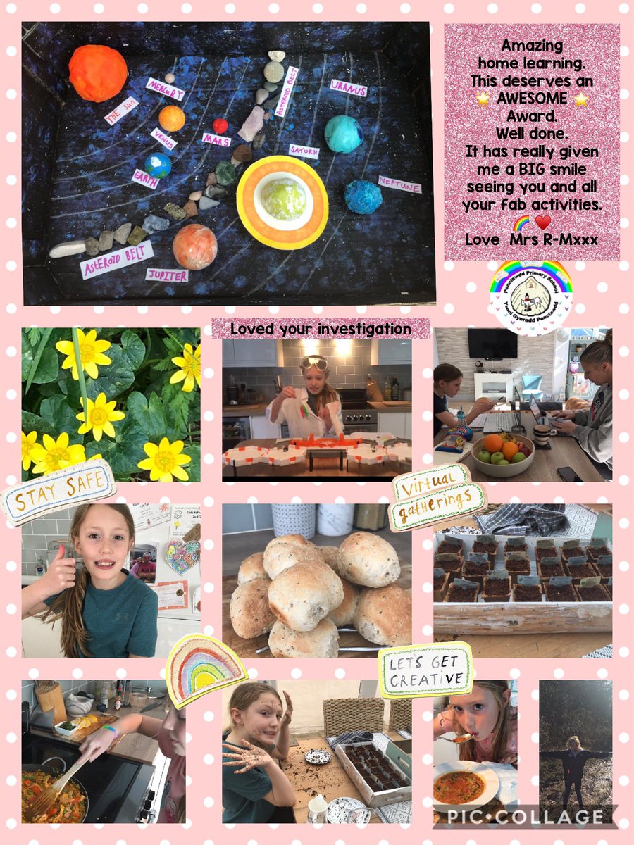 Penclawdd's tweet photo. 🌟 Look at this fabulous home learning and some more  #PencAwesome awards 🌟- well done pawb 👍🏼. Please keep sending me your lovely activities and work on SeeSaw. #Pencstaysafe #Penchomelearning 🌈♥️ https://t.co/gCtloyiWn1