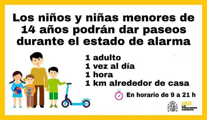 sanidadgob's tweet photo. 👨‍👧Es responsabilidad de las personas adultas el cumplimiento de las medidas de prevención en los paseos con los #niñosenlacalle

👩‍👧‍👧Enséñales que no hay que tocarse los ojos, nariz y
boca

➡️Sigue las indicaciones de esta guía https://t.co/WOlOYyXVVu

#EsteVirusLoParamosUnidos https://t.co/JyEosUvRgP