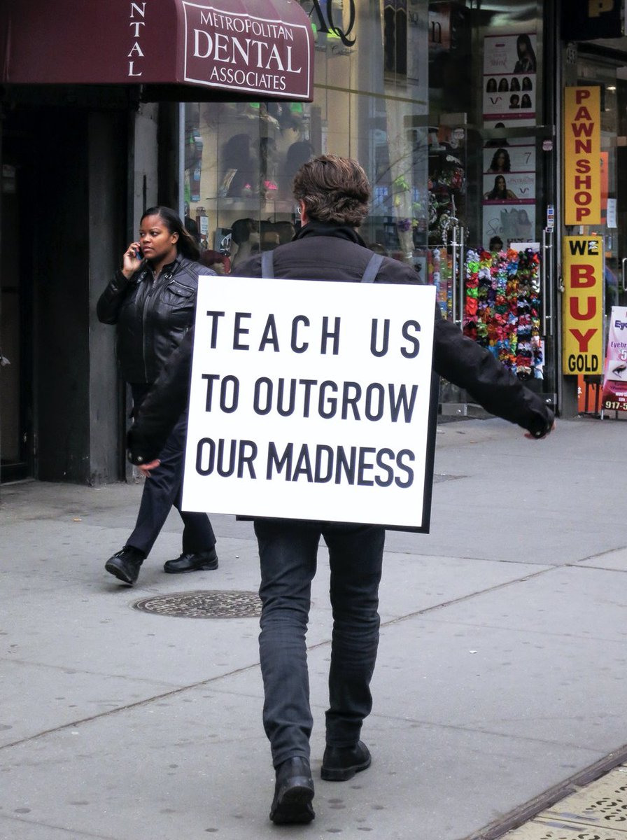 ◮ "Humankind is challenged, as it has never been challenged before, to prove its maturity and its mastery – not of nature, but of itself" ◭
#RachelCarson, 1962 #AlfredoJaar, Teach Us To Outgrow Our Madness ⊷ public intervention, 2014