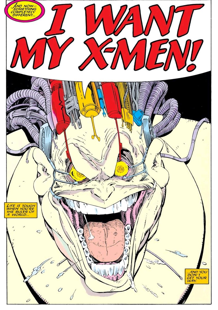 Mojo originated as a character in Ann Nocenti and Art Adams’ “Longshot” miniseries, before becoming an X-Men villain who allowed Claremont to go meta and satirize his own industry.  #xmen 1/6