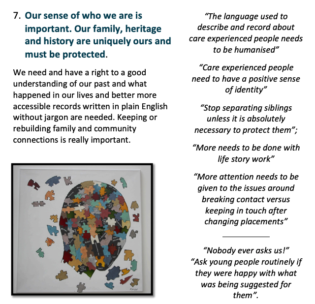  #CareExpConf Key Message 7: Our sense of who we areis important. Our family, heritage and history are uniquely oursand mustbe protected  @GavinWilliamson  @IsabelleTrowler  @Rosie_Canning  @10PYusuf  @delythsedwards  @jacqueMccartney  @IanGould5  @weirhopper  @Rodkippen  @SueDickson812