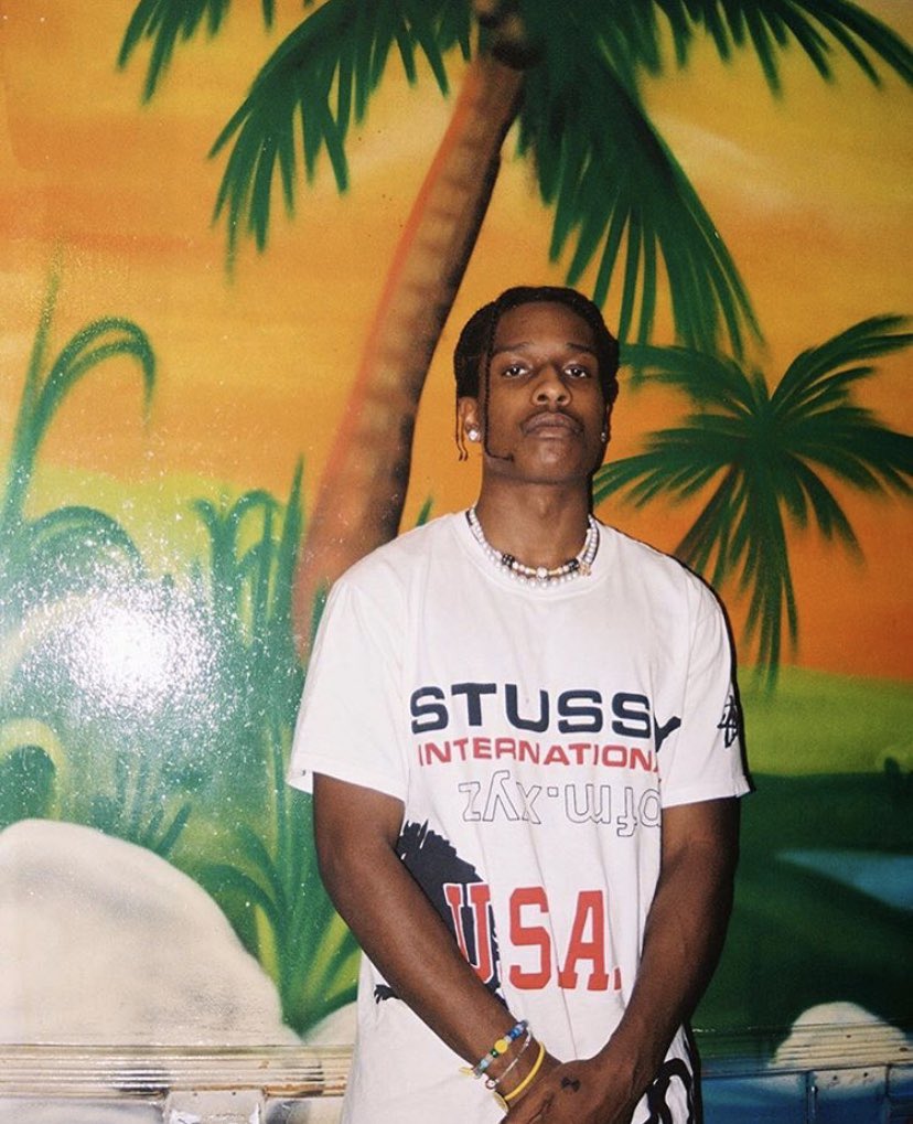 asap rocky 着用OLD STUSSY Big4 スタジャン ブラック