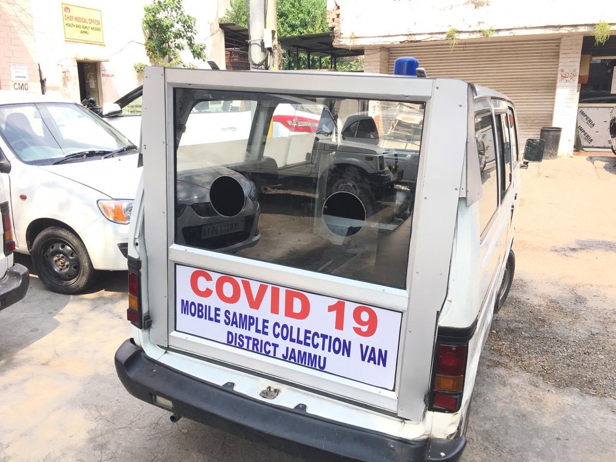 dmjammuofficial's tweet photo. Day 2 of house to house COVID survey, field level screening teams in full swing. For quick sampling of the suspects, Mobile sample collection vans, also introduced in the district. https://t.co/ccLs9MfTGe