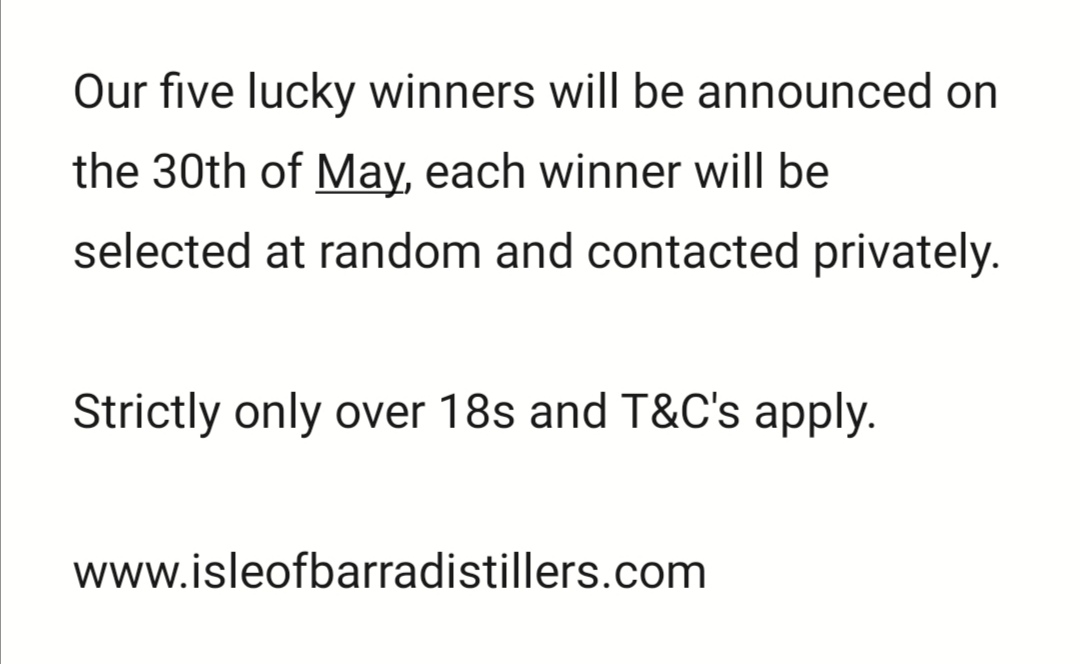 BarraDistillers's tweet photo. ✨ COMPETITION TIME ✨
https://t.co/0aNBeq70y3

▪️FOLLOW OUR PAGE- ISLE OF BARRA DISTILLERS 

▪️RETWEET THIS POST 

▪️TAG THE PERSON YOU WOULD SHARE YOUR BOTTLE WITH

We're giving away 5 bottles of our award winning Barra Atlantic Gin. See photos for more details.

Good luck 🤞 https://t.co/yGWljvwlxm