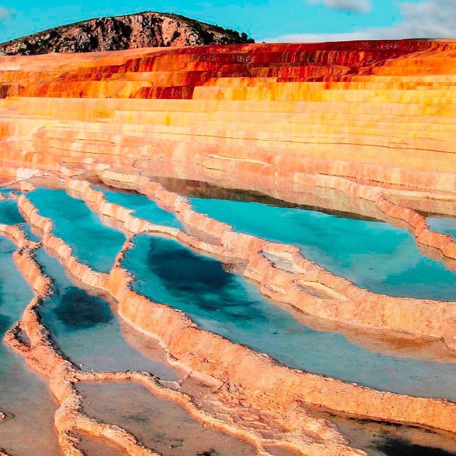I don't know which landscape do you consider amazing? But I do consider this! 
There are just a few saline water fountain in the world and Badabsourt with colorful water is the second one.
#iran #Tourism #travel #nature