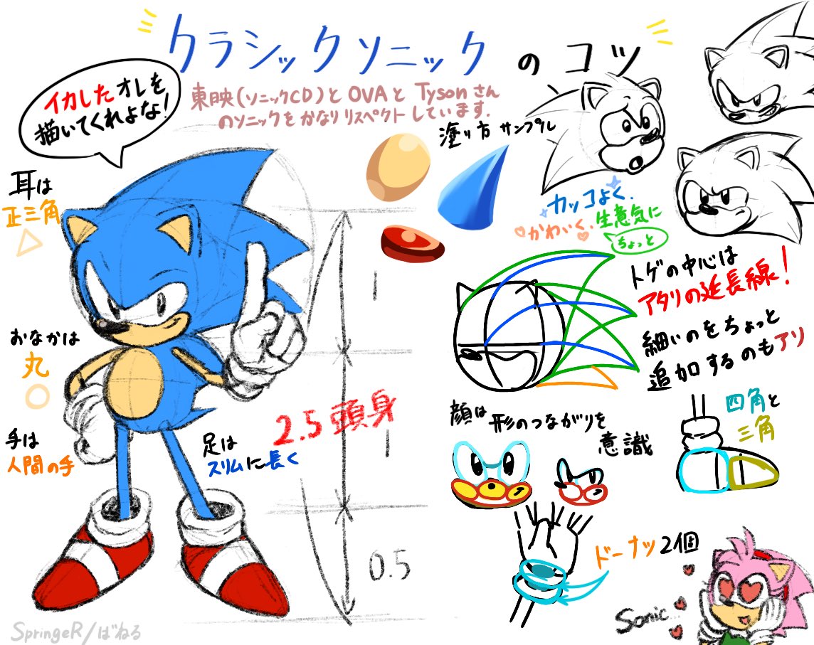 I don't think I haven't reach the level to teach yet...
But this is my tips of drawing Sonic!?‍♂️Thank you for asking me?
まだ僕は人に教えられるようなレベルじゃないと思いますが...僕なりのクラシックソニックのポイントを描きました!参考になれば幸いです? https://t.co/v5q5AUypMx 