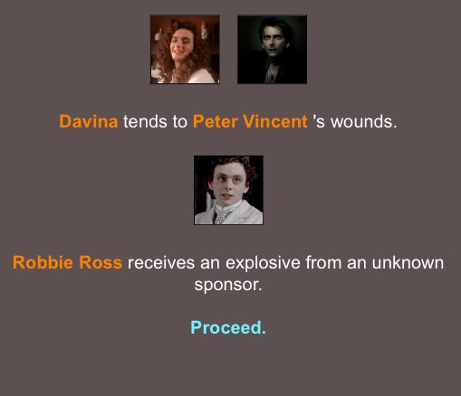 Night Five: -Robbie gonna go WILDE -Davina’s trying to seduce Peter obviously