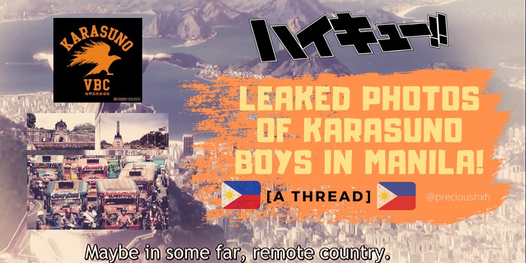 PSSST  #anitwt! did u know? karasuno boys secretly went to the philippines?   #haikyuu i got some photos from reliable sources. take a look if u want { T H R E A D } 