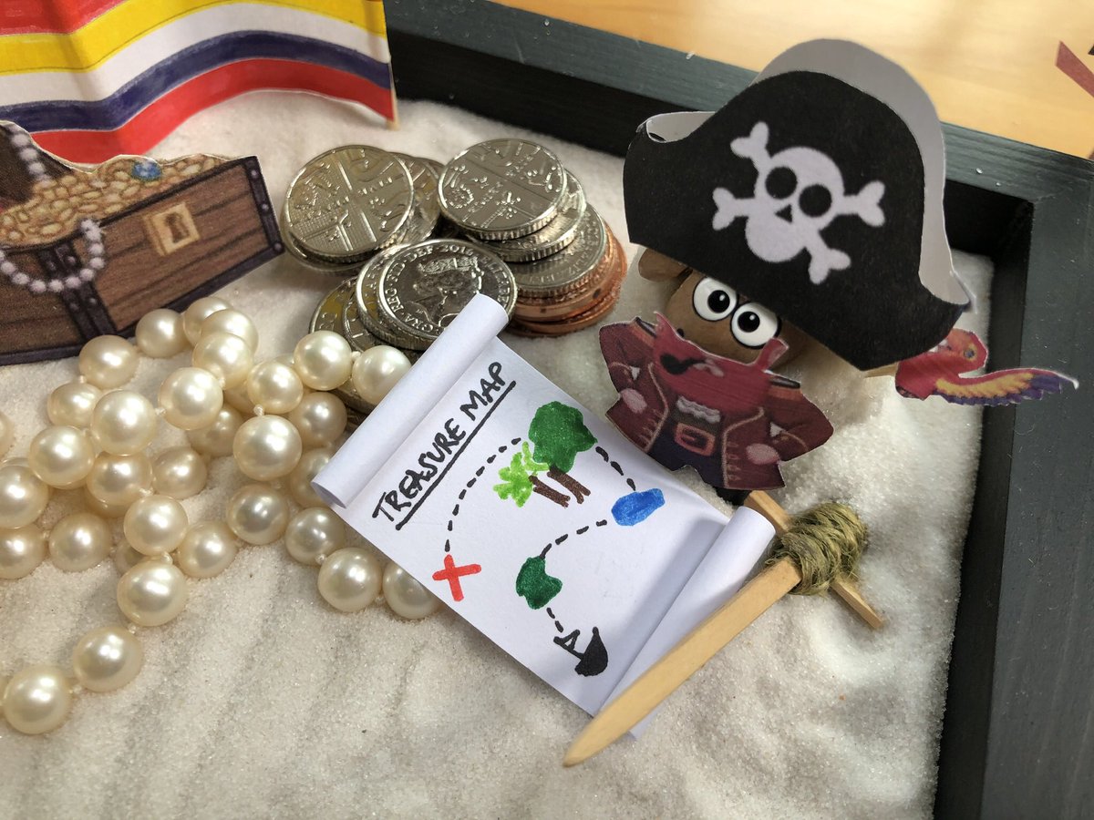 Titch_Sheep's tweet image. Baa, so the pirate invasion draws to a close. Following the wonderful advice received we pampered his vanity with a mirror, plied him with rum and gave him a false lead to treasure away from our beach. Last seen heading off on his ship - hurrah! #BeachIsolation #FlockPower