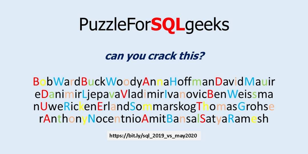A_Bansal's tweet image. The answer is here: bit.ly/sql_2019_vs_ma…
And if you like it, share it, please :)
#sqlserver #sqlserver2019 #sql #azuresql #sqlfamily