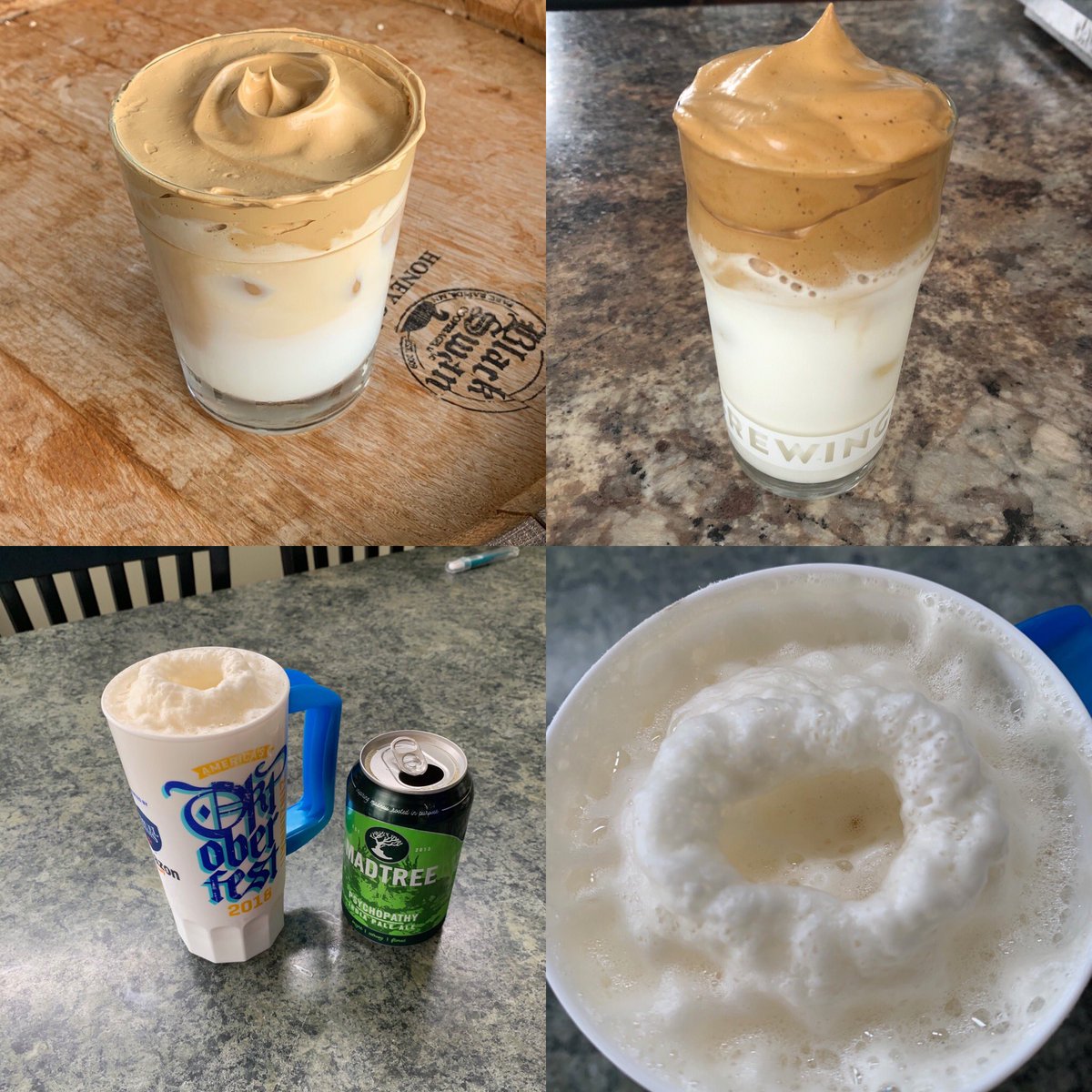 Petesaidwhatt's tweet photo. *Family group text: kids showing off  morning coffee drinks*
Pete: - Hold my beer  #itsNoon #noRules #QuarantineHappyHour #pedro #partypete #petesaidwhatt #shitmydadsays https://t.co/S7yGFdVg2y