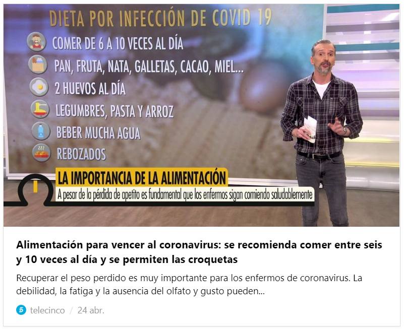 Que alguien me explique mediante qué mecanismo bioquímico las galletas, los rebozados o 10 ingestas al día favorecen al sistema inmunológico <a href="/yaesmediodiatv/">Ə</a> <a href="/telecincoes/">Telecinco</a> os habéis coronado....