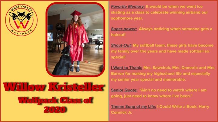 wvhWolfpack's tweet photo. 🎉🎓 WVHS SENIOR SPOTLIGHT🎓🎉
#WVClassof2020
#WolfpackPride https://t.co/P6YKN16G6N