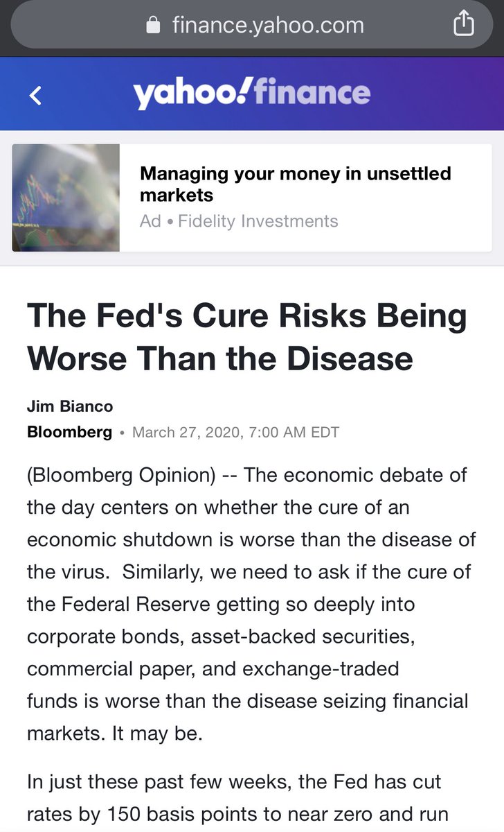 “The Fed's Cure Risks Being Worse Than the Disease”Where have we heard that before? “This scheme essentially merges the Fed and Treasury into one organization. So, meet your new Fed chairman, Donald J. Trump.” https://finance.yahoo.com/news/feds-cure-risks-being-worse-110052807.htmlThe Federal Reserve has been restructured.