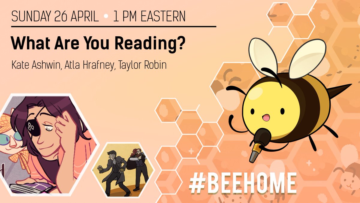 Day two of #BeeHome April! We're talking with <a href="/AtlaTheWriter/">Atla Hrafney, Comics Gal Extraordinaire</a> <a href="/cornhime/">taylor robin</a> and <a href="/KateDrawsComics/">KateDrawsComics</a> about our current faves in webcomics. Join the discussion! twitch.tv/hiveworks