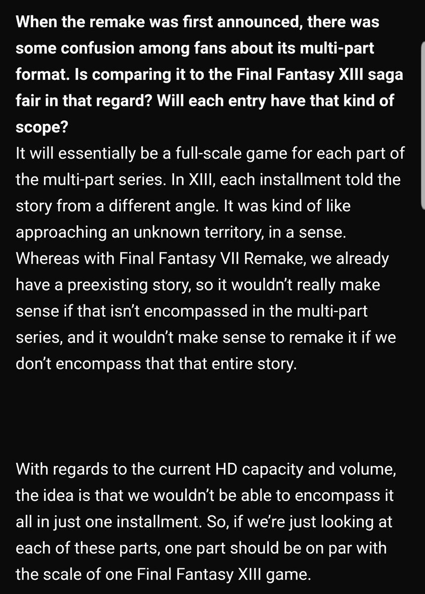 I'm just gonna drop a shitload of Nomura & Kitase quotes about  #FF7R   because maybe some people missed them.(More in comments)