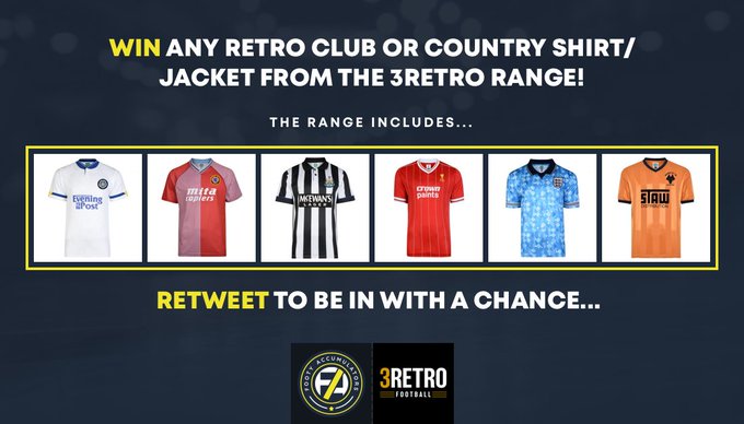 🚨COMPETITION🚨

👉 RETWEET to be in with a chance of winning a retro shirt/jacket thanks to <a href="/3retro_/">3Retro Football</a>
 
Get involved HERE 👉youtube.com/watch?v=YmoqAH…

#FootyAccumsQuiz