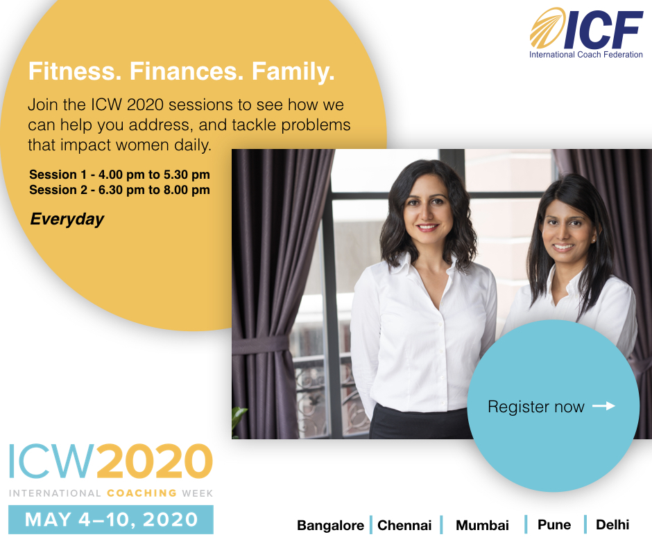 IcfMumbai's tweet photo. The struggle for women is real! Sessions that cover all aspects of women, from careers, to families, to fitness - log on to register for them now at https://t.co/8Te8Zec5Bw

#ICF #Internationalcoachfederation #coachingevent #Internationalcoachingweek2020 #ICW2020 #Businesscoach https://t.co/2ab1bJSZRP