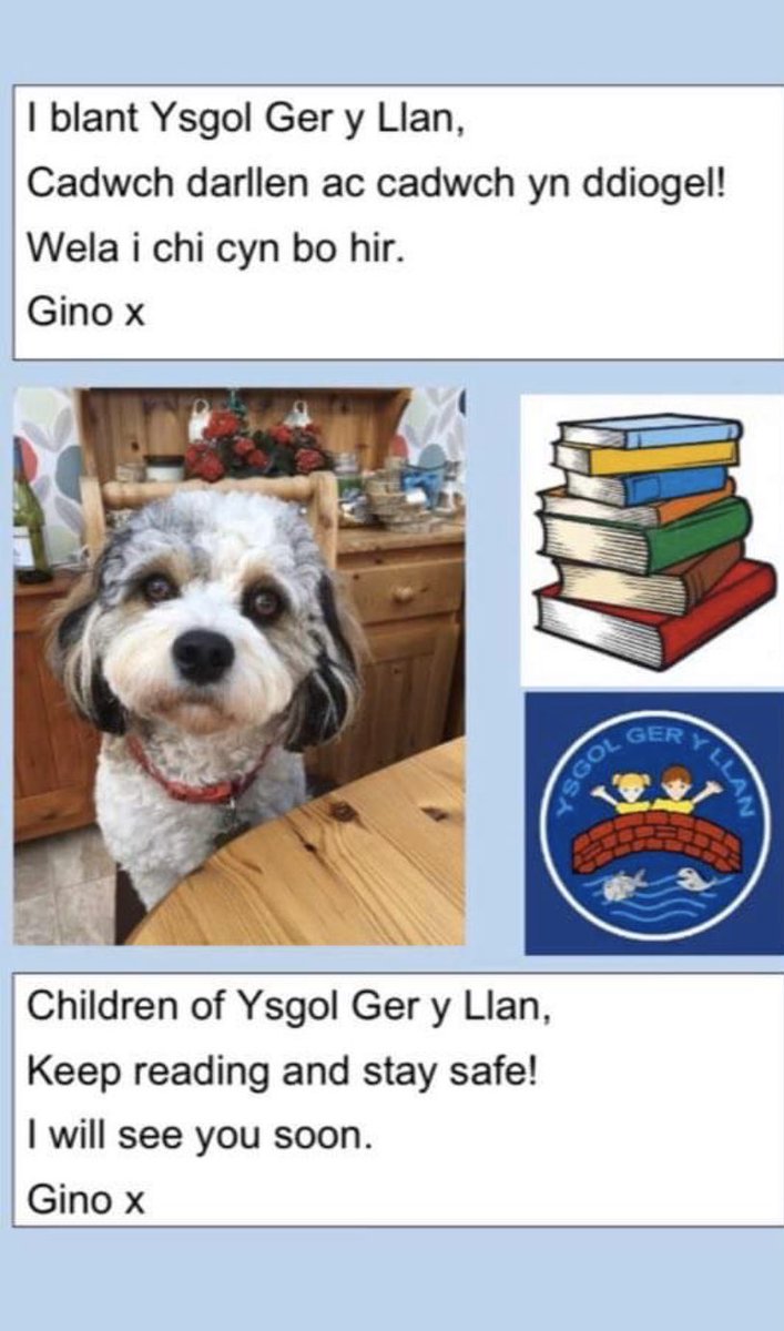 <a href="/ysgolgeryllan/">Ysgol Ger Y Llan</a> Neges hyfryd gan Gino!