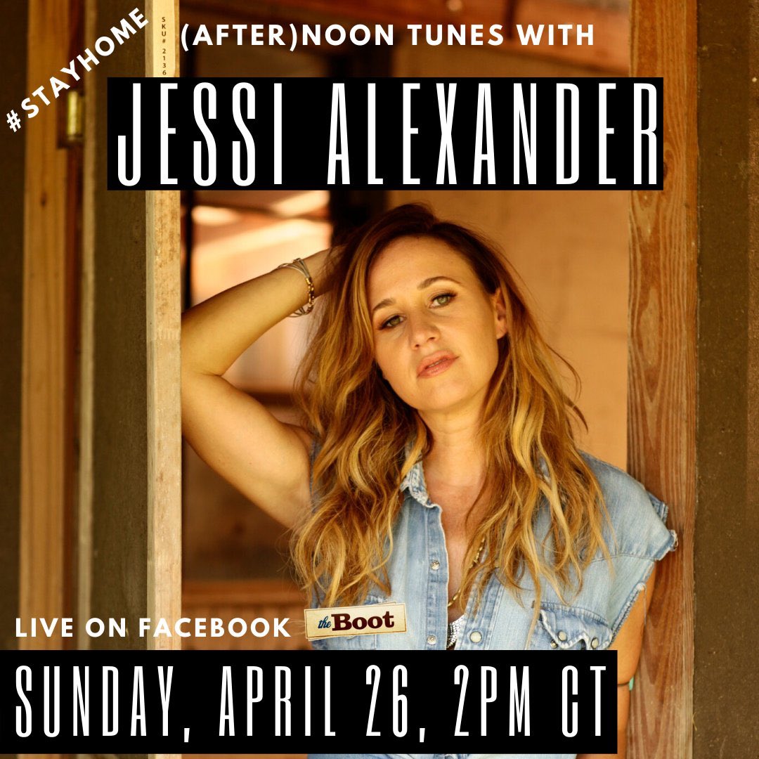 Join me for a little country music Sunday soul revival live from my porch at 2pm CT on @thebootdotcom’s Facebook page... can’t wait to see y’all!! #stayhome #afternoontunes #noontunes