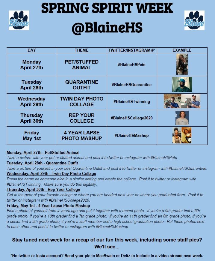 Tomorrow is the official start of our spring spirit week! Make sure to post a picture and use our hashtag for the day! Repost and spread the word! 🌸