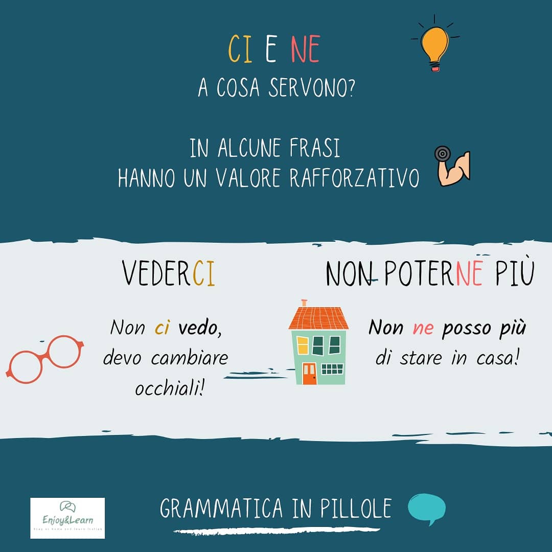 EnjoyLearn2's tweet photo. "Ci" e "ne": come si usano? Ti proponiamo una lezione di #grammatica per chiarire tutti i dubbi su queste particelle (livello B1/B2).Tutti i martedì e giovedì dalle 11 alle 12. 
#Donate and enjoy your #lesson!

#learnitalian #studyitalian #ioparloitaliano #lockdown #StayHome https://t.co/pKvRdaA5IC