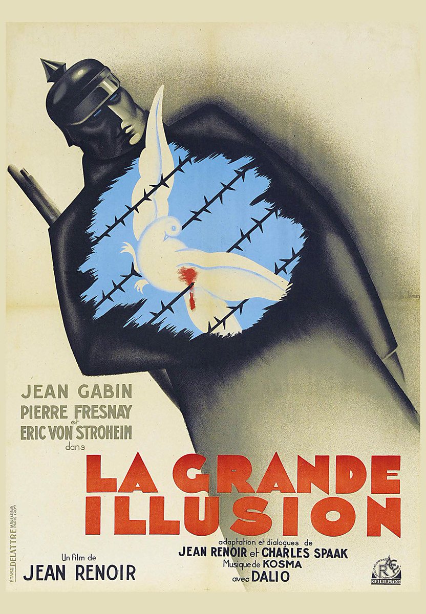 [1937] La grande illusionDrame/guerre - Jean Renoir1er film FR de ce thread. Centré sur la 1ere guerre mais le sujet n'est pas les combats mais plutôt la vie, les liens et la fraternité qui se crée entre soldats. Film optimiste, "pourvu que ça se termine" à l'aube de la 2ème..