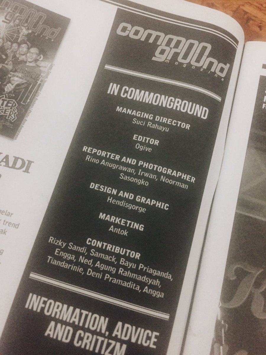 nemuin harta karun majalah terbaik Kota Malang circa 2012 yg sekarang udah jadi sejarah. berjasa bgt sih orang2 di kolom redaksi ini buat Atlesta dan lainnya! super late thankyou Commonground ✨