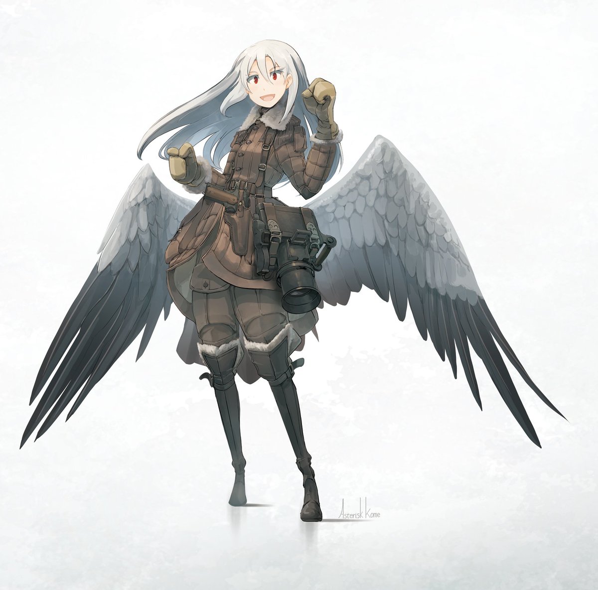 「アネハヅル(Demoiselle crane)ちゃん。上空から偵察をする為の大き」|※Kome@「夜光雲のサリッサ」連載中のイラスト
