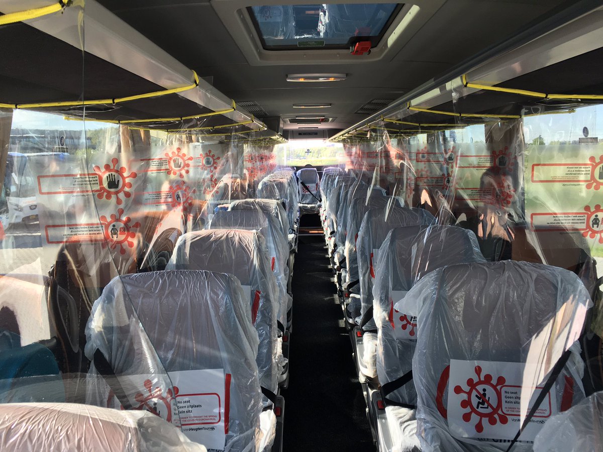 VanHeugtenTours's tweet photo. Onze manier van #coronaproof maken van het #beslotenbusvervoer. De Corona Class moet de nieuwe standaard worden in de periode van #COVID19 anders is de tourbranche ter zielen. #richtlijnen @minInfraMT #bus #overheid #DenHaag @CvNieuwenhuizen https://t.co/1C3pTSqX8l