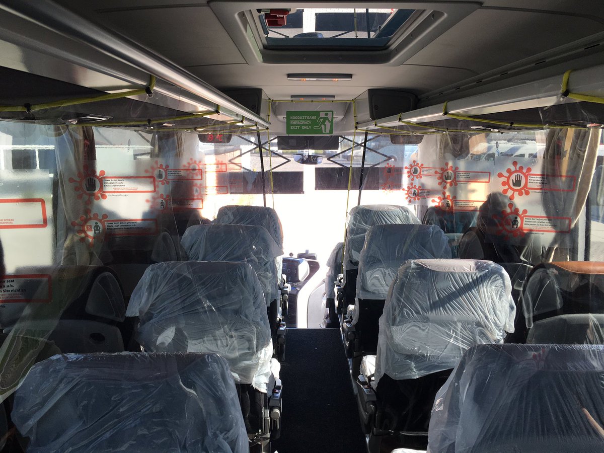 VanHeugtenTours's tweet photo. Onze manier van #coronaproof maken van het #beslotenbusvervoer. De Corona Class moet de nieuwe standaard worden in de periode van #COVID19 anders is de tourbranche ter zielen. #richtlijnen @minInfraMT #bus #overheid #DenHaag @CvNieuwenhuizen https://t.co/1C3pTSqX8l