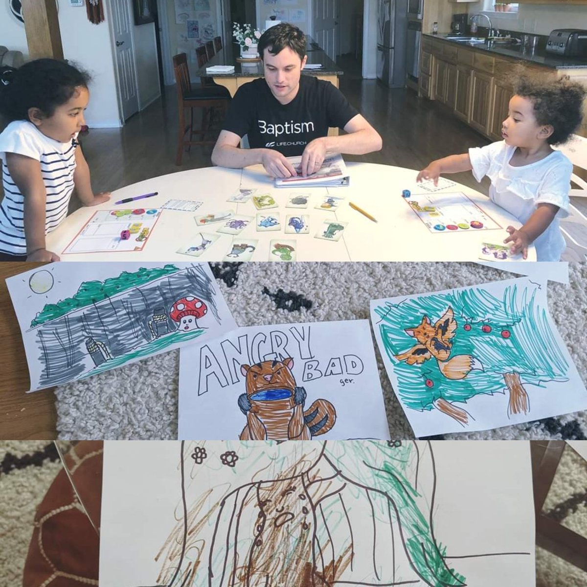 texpunkstreams's tweet photo. Last week's play session was a success! Kids loved @MonteCookGames 's No Thank You Evil! 
They went on a quest for cherries through a magical forest of talking trees, battled an angry BADger, and encouraged a scared little flying fox by teaching him Isiah 41:13! 
#StayHome https://t.co/xLGCZMHqTf