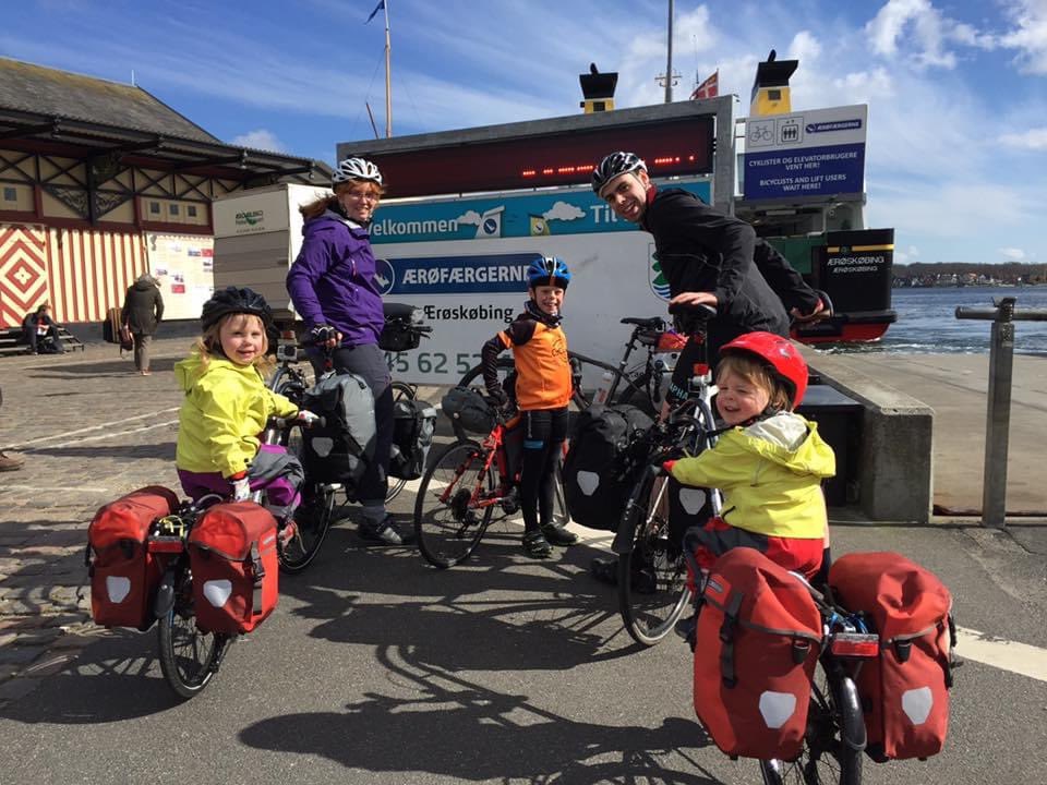 Next stage. First, a bit on ages. Some people use trailers with strapping great children in them. We are not fans of this approach! By the ripe old age of about 3.5, they’re out, as a rule! Rhoda was touring on a trailerbike when she was just turned 3, not quite pedalling.