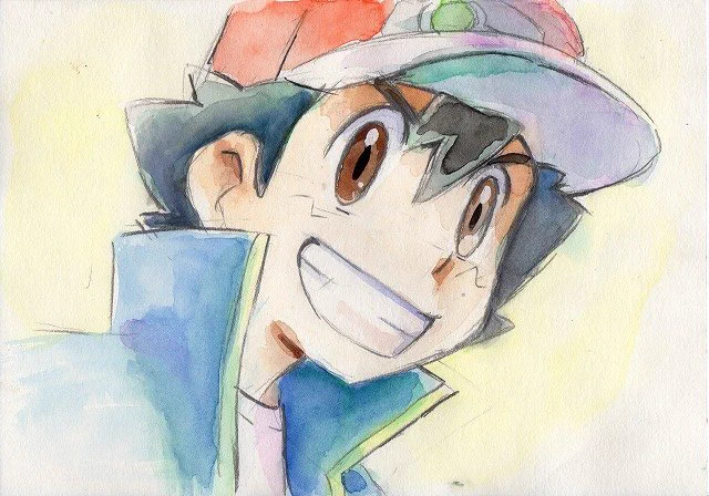 そしてサトシ。水彩はどうしても乾くまでの時間が必要なので(ドライヤーで強制乾燥させるとしても)今回は二枚の絵を交互に描いて行く感じにしました。
先週に続いて今週も配信環境がよろしくなかったので、来週は別のパソコンで挑戦しようと思います 