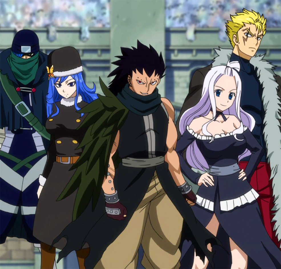 DAY 6 - Fairy Tail Team BOK I just had to stray away from team Natsu bc we all know they r the strongest  but just IMAGINE the power of this team?? These 5 are super powerful mages, esp where the anime had ended. If Mashima gave them the chance, they can def be the strongest