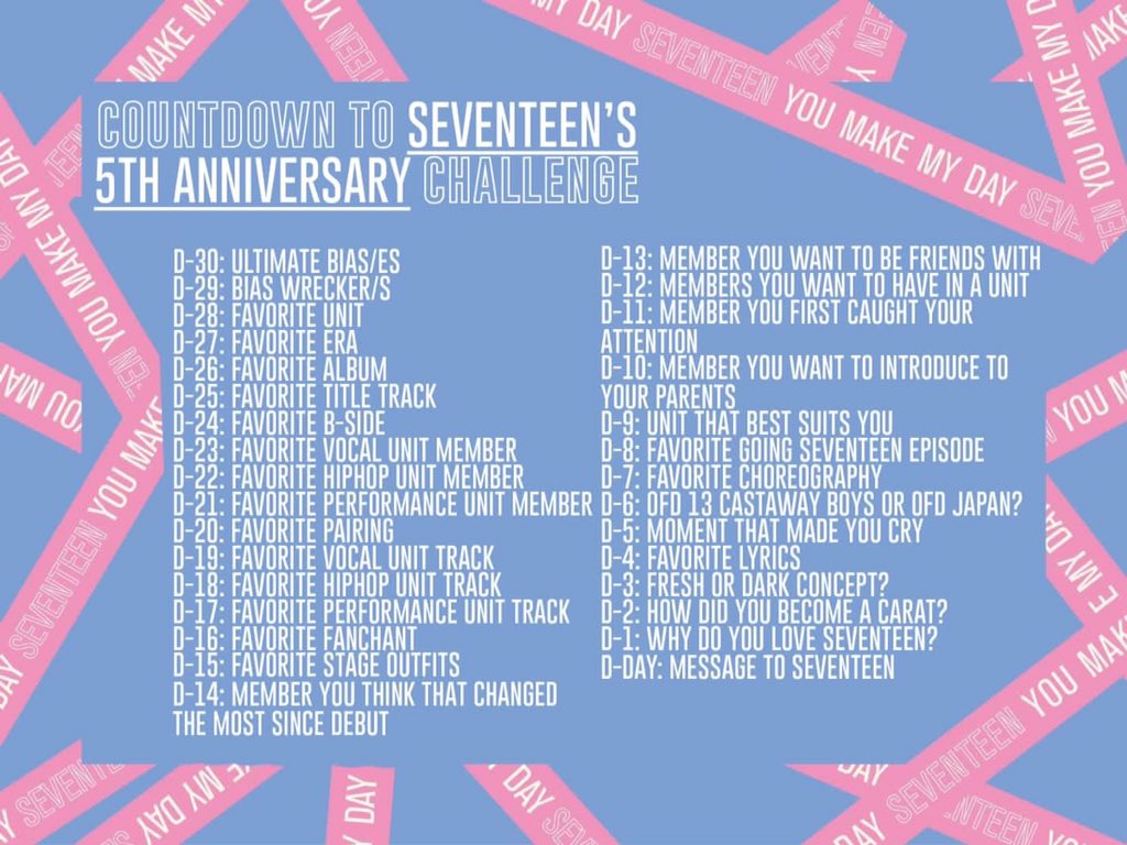 - a thread -30-day countdown to seventeen's 5th anniversary  #SEVENTEEN  @pledis_17 ctto  @soonhoonisms