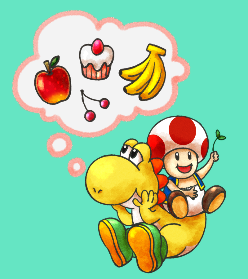 ささざと No Twitter キノピオ ヨッシー ファンアート イラスト めちゃくちゃ簡易塗り めっちゃ時短