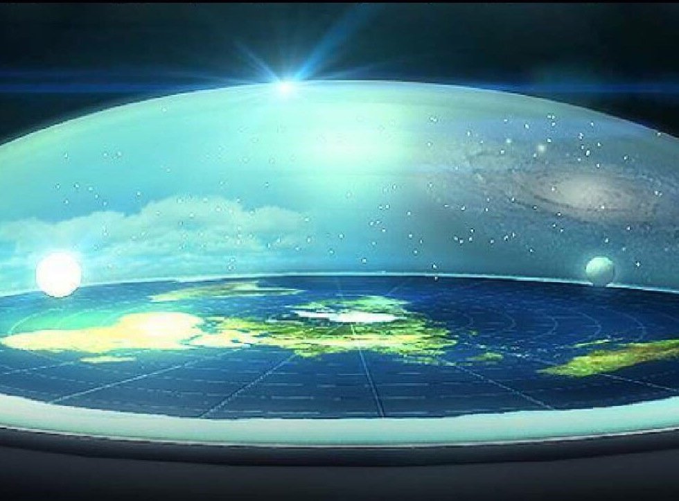 The alternative thinkers or  #Flatearthers think the world is surrounded by a hard glass/ice dome or Emf dome. This one has grid lines. Again it provides a finite edge to stop you from thinking about any area beyond.