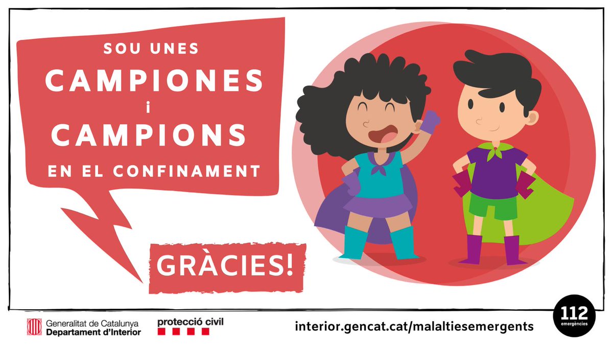No, no digueu als nens 'tornem a casa perquè la policia no ens multi’. Expliqueu-los que torneu a casa per la salut de tots i és per això que cal respectar les mesures del confinament #ResponsabilitatCompartida