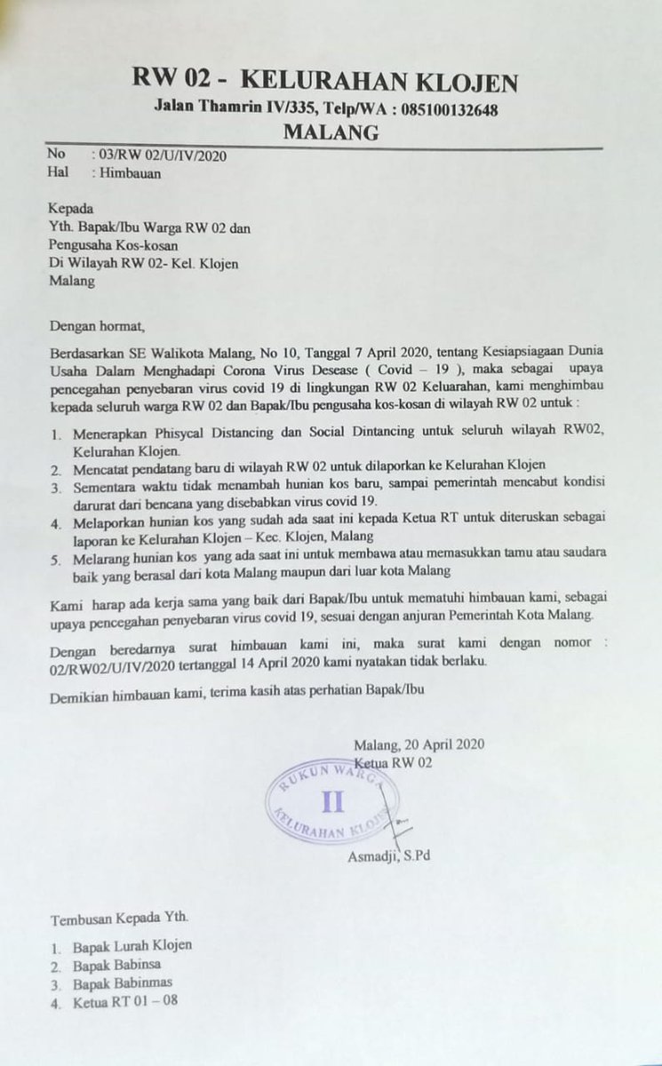 Surat Dokter Malang Sedang