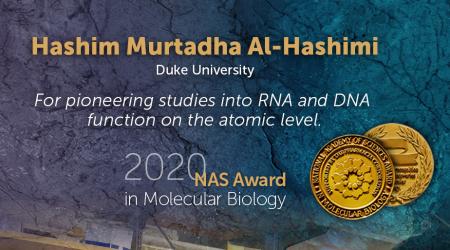 dukebiochem's tweet photo. Congratulations to Hashim Al-Hashimi for his 2020 @theNASciences award! Watch the virtual ceremony live online today at 4:30.https://t.co/OzVTx2TlpD
#NASaward #NAS157 https://t.co/oyM63roESm